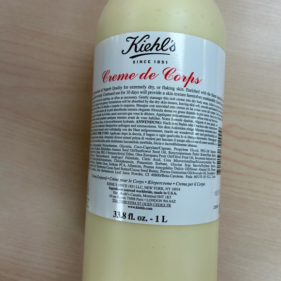 Kiehl's Creme De Corps Body Moisturizer Cream 33.8oz/1000 ml New, sealed new - Picture 15 of 16